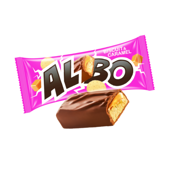 Глазурьленген «Albo Biscuit&caramel» печеньесі